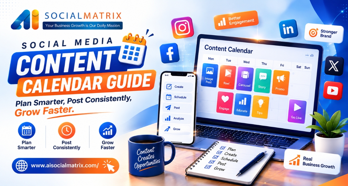 Social Media Content Calendar Guide: Plan Smarter, Post Consistently, Grow Faster
